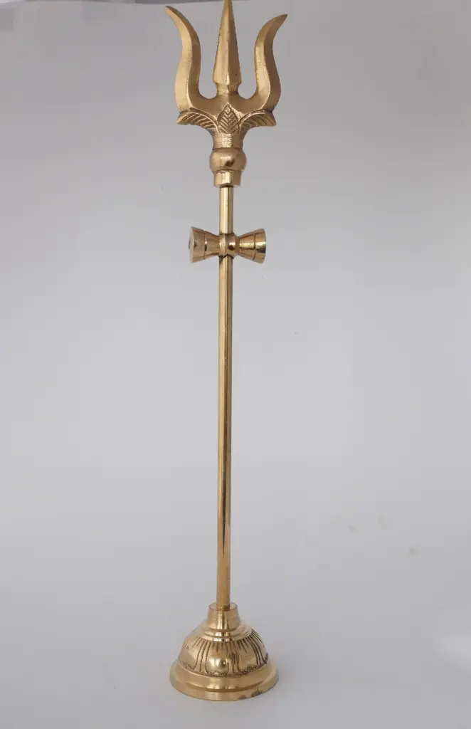 Trishul Round Stand 15 inch Swastik 1100
