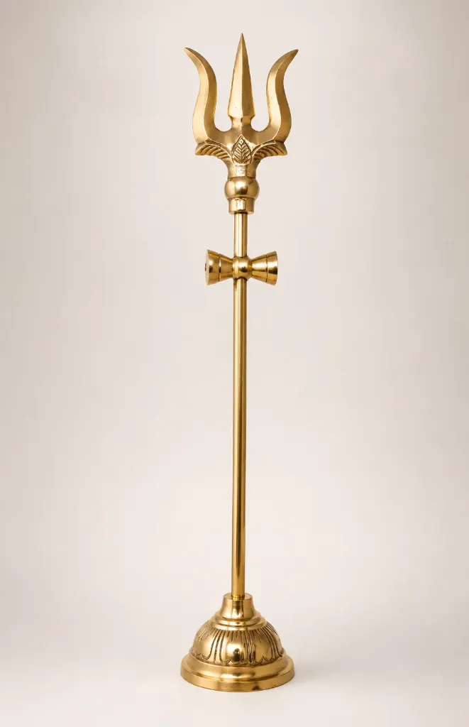 Trishul Round Stand 15 inch Swastik 1500