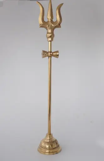 Trishul Round Stand 15 inch Swastik 1100